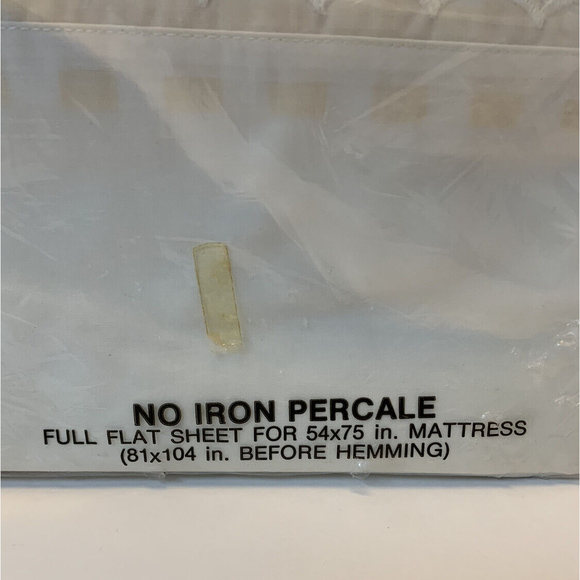 Vtg NOS JP Stevens Utica‎ Full Flat Sheet No Iron Yellow Checkered Retro Cottage - Picture 2 of 6